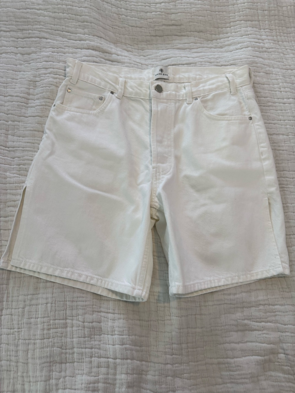 Anine Bing Organic Cotton Side Slit Shorts EUC 1318